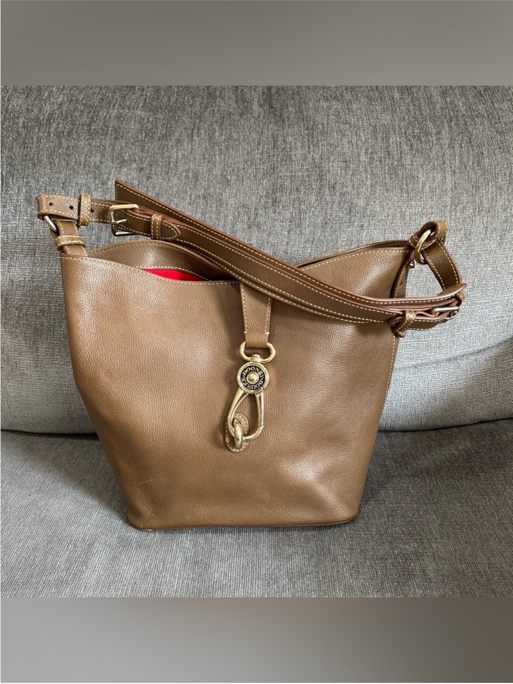 Dooney & Bourke Lily Bucket Bag Handbag Shoulder Leather Brown